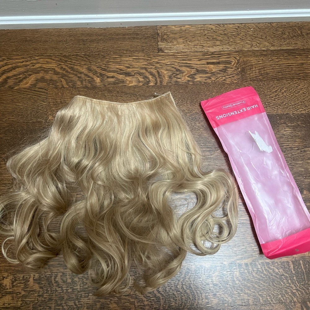 Hair Extensions Elastic Band Secret Miracle Ring Kanekalon Heat Resistant Blonde